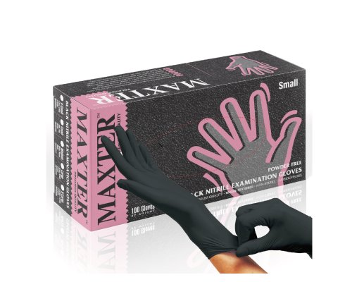 Rukavice Maxter Nitrile - Čierne (100ks/bal.) M