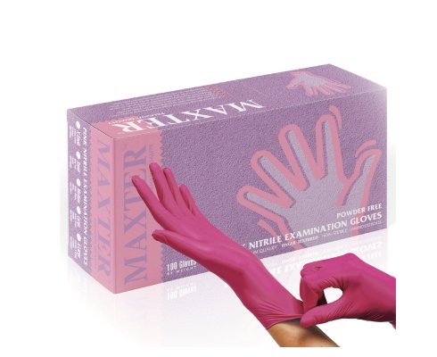 Rukavice Maxter Nitrile - Ružové (100ks/bal.) M