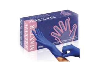 Rukavice Maxter Nitrile - Modré (100ks/bal.) M