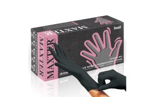 Rukavice Maxter Nitrile - Čierne (100ks/bal.) M