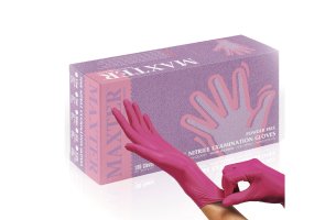 Rukavice Maxter Nitrile - Ružové (100ks/bal.) M