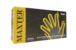 Rukavice Maxter Nitrile - Čierne (100ks/bal.) S