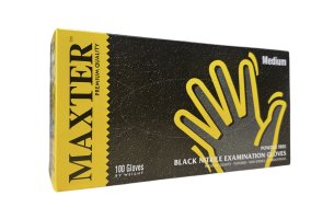 Rukavice Maxter Nitrile - Čierne (100ks/bal.) M