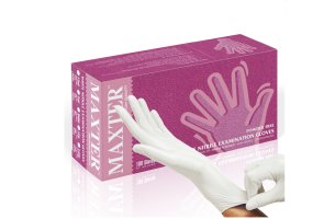 Rukavice Maxter Nitrile - Biele (100ks/bal.) L